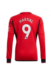 Manchester United Anthony Martial #9 Jalkapallovaatteet Kotipaita 2023-24 Pitkähihainen